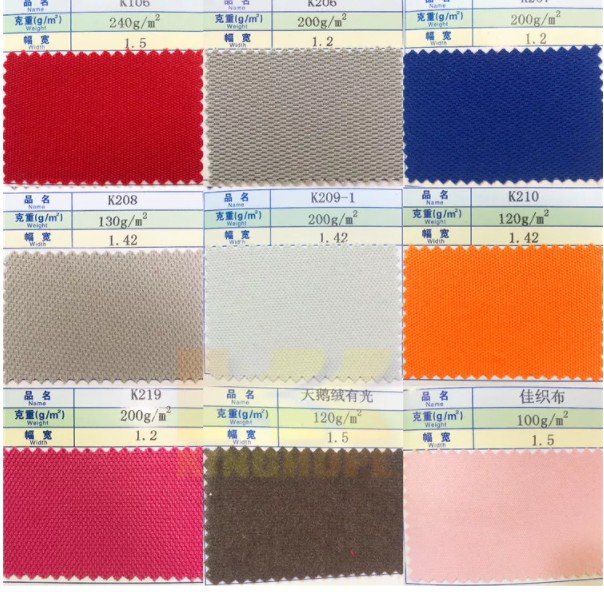 Tkanina laminowana spony